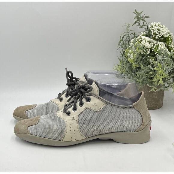 Prada Vintage Sneakers Trainers‎ Low Cut Sports Gray Beige Suede US Sz 8/38.5 - Picture 5 of 11